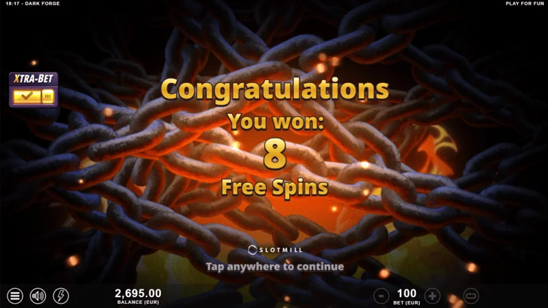Dark Forge – Starter Free Spins med tre scatter-symboler