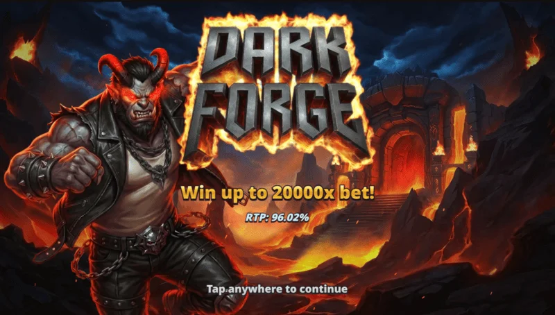 Dark Forge – Startmenu med temaet fra en infernalsk smedje